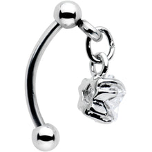 Top Down Clear Gem Dangle Star Eyebrow Ring