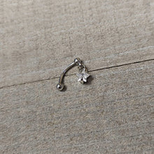 Top Down Clear Gem Dangle Star Eyebrow Ring