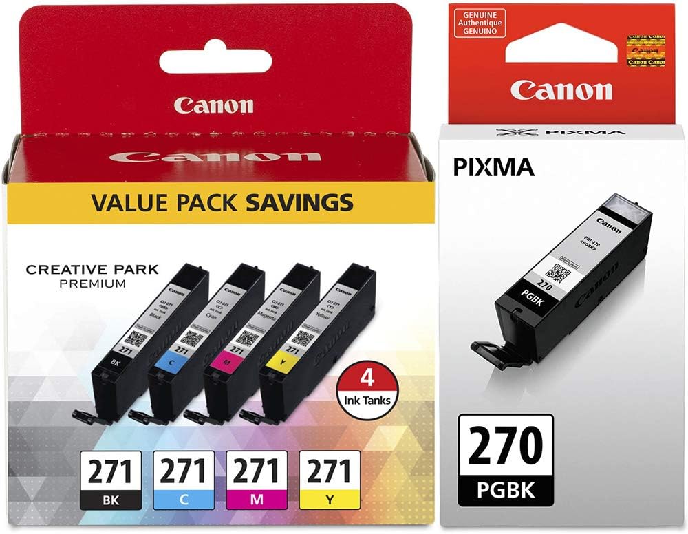 New, Pre-Owned - Canon (PGI-270 and CLI-271) Black & Tri-color Ink Cartridge (5-pack)