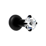 10G Black Clear Cubic Zirconia Plug