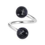 Black GLITTER Spiral Twister Belly Ring