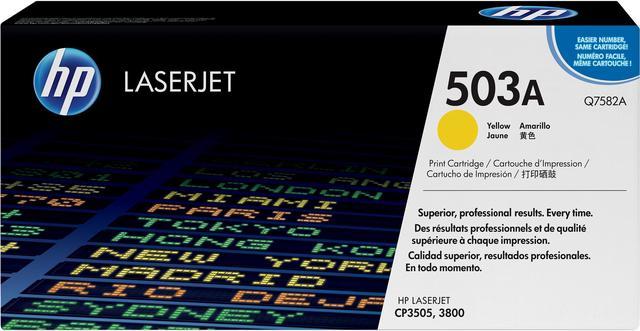 New, Pre-Owned - HP 503A Standard Yield Yellow LaserJet Toner Cartridge, Q7582A