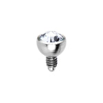 Grade 23 Solid Titanium Internally Threaded Clear Gem 3MM Dermal Ball Top