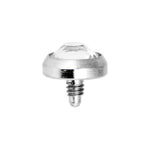 Grade 23 Solid Titanium Clear Gem 4MM Dermal Dome Top