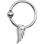 16G Sterling Silver Angel Wing BCR Captive Ring