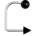 14G Black Acrylic Ball Cone Lippy Loop Labret