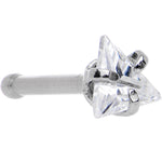 20G Clear Triangular Cubic Zirconia Nose Bone