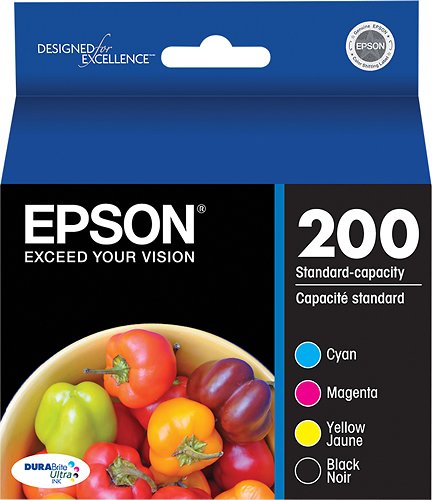 New, Pre-Owned - Epson 200 Black, Cyan, Magenta & Yellow Ink Cartridge