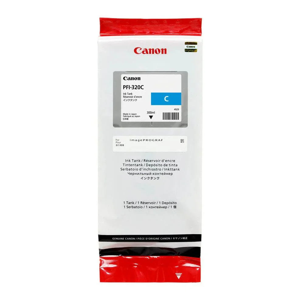 New, Pre-Owned - Canon PFI-320C 300ml High-Yield Cyan Ink Cartridge, 2891C001
