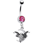 Pink Gem Half Moon Fairy Belly Ring