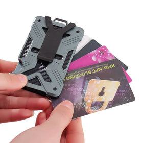 RFID Aluminum Money Clip Wallet – Ultra-Thin, Holds 15 Cards