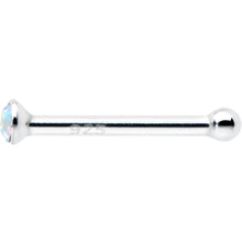 Sterling Silver 1.2mm Aurora Nose Bone Created with Crystals