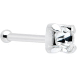 Sterling Silver 2mm Clear Nose Bone Created with Crystals