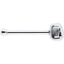 Sterling Silver 2mm Clear Nose Bone Created with Crystals
