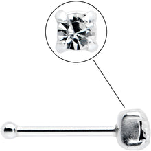 Sterling Silver 2mm Clear Nose Bone Created with Crystals