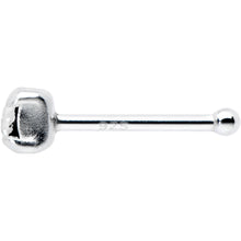 Sterling Silver 2mm Clear Nose Bone Created with Crystals