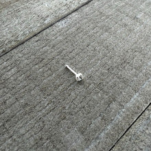 Sterling Silver 2mm Clear Nose Bone Created with Crystals