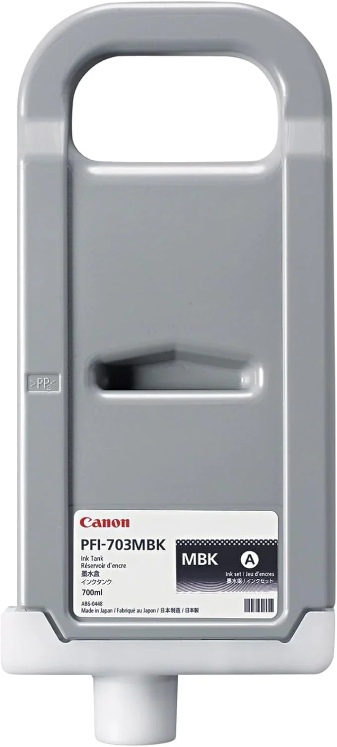 New, Pre-Owned - Canon PFI-703MBK Standard Yield Mattle Black Ink Cartridge, 2962B001AA