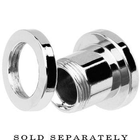 2G Stainless Steel Black Clear CZ Screw Fit Tunnel