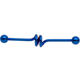 Spiral Blue Anodized Titanium Industrial Project Bar 40mm