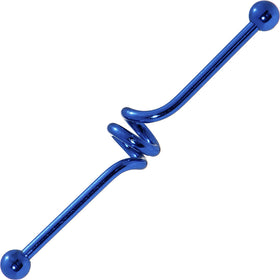 Spiral Blue Anodized Titanium Industrial Project Bar 40mm