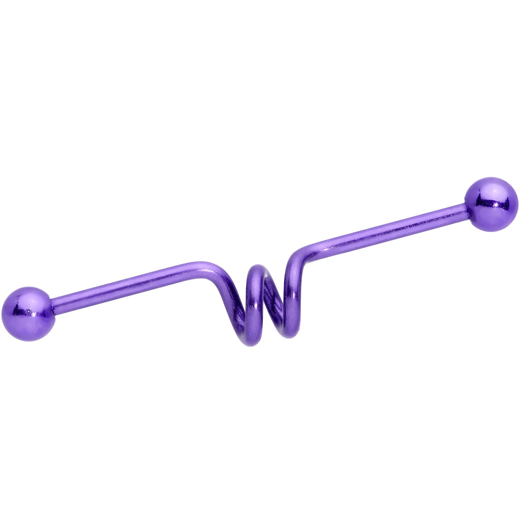 Spiral Purple Anodized Titanium Industrial Project Bar 40mm