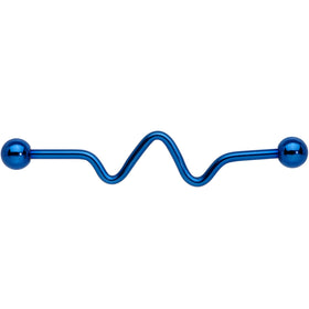 Wave Blue Anodized Titanium Industrial Project Bar 40mm