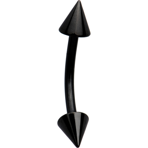 Black Anodized Titanium Cone Eyebrow Ring