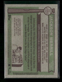 Jackson Merrill 2025 Topps Heritage #ROA-JME Real One Autographs
