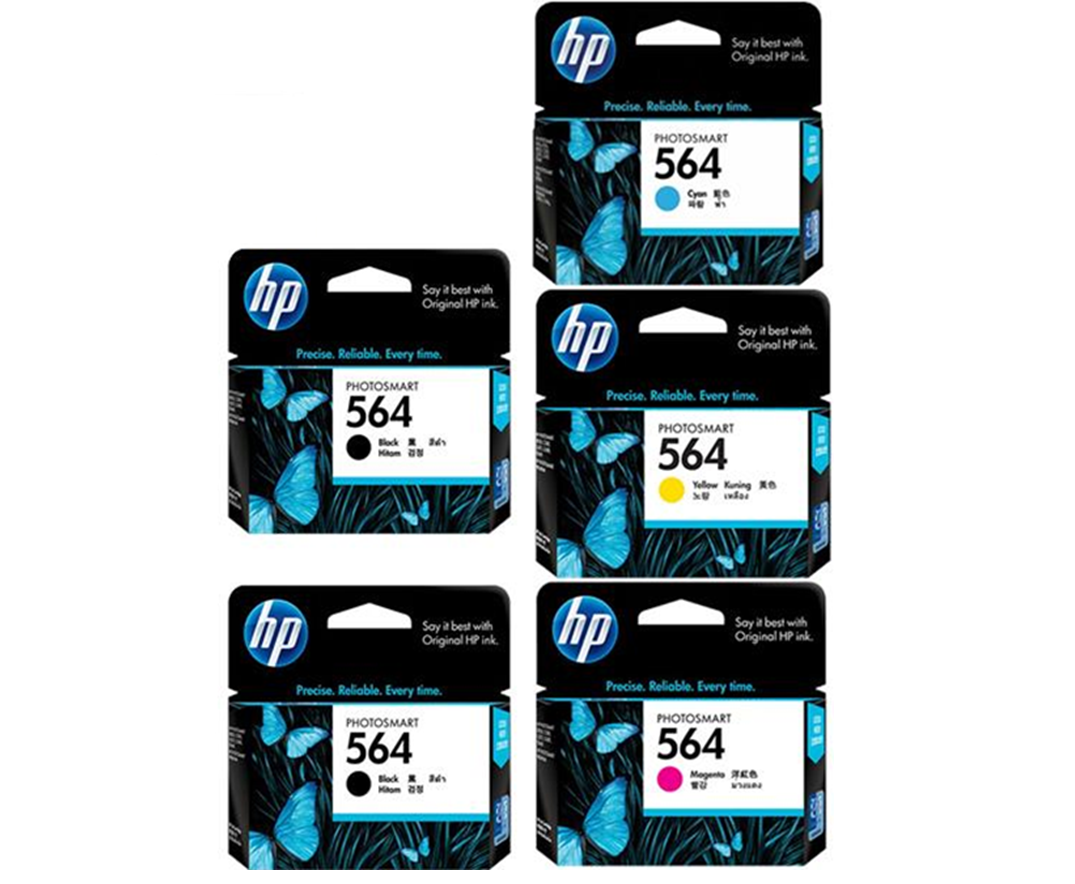 New, Pre-Owned - HP 564 2 Black, Cyan, Magenta, Yellow Ink (5-pack)