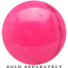 2G Double Flare Pink Dyed Turquoise Stone Plug