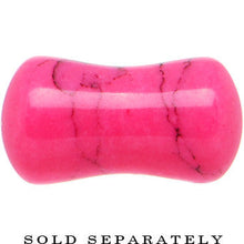 2G Double Flare Pink Dyed Turquoise Stone Plug