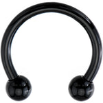 14G 1/2 Black Electroplate Horseshoe Circular Barbell