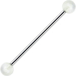 Clear Glow in the Dark Industrial Barbell 31mm