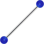 Blue Glow in the Dark Industrial Barbell 31mm