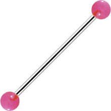 Pink Glow in the Dark Industrial Barbell 31mm
