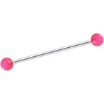 Pink Glow in the Dark Industrial Barbell 31mm