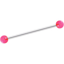 Pink Glow in the Dark Industrial Barbell 31mm
