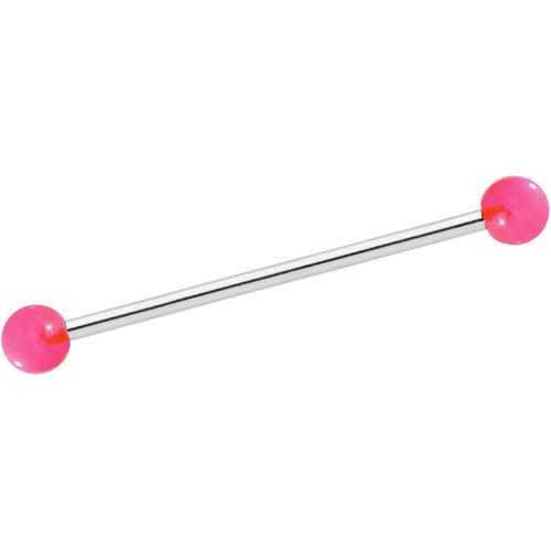 Pink Glow in the Dark Industrial Barbell 31mm