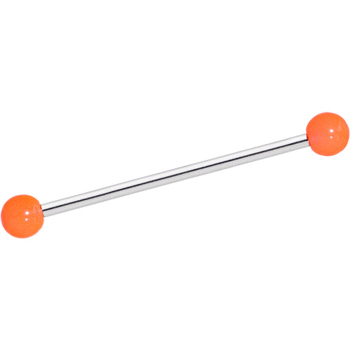 Orange Glow in the Dark Industrial Barbell 35mm