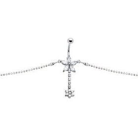 Clear Gem Floweret Flower Belly Chain