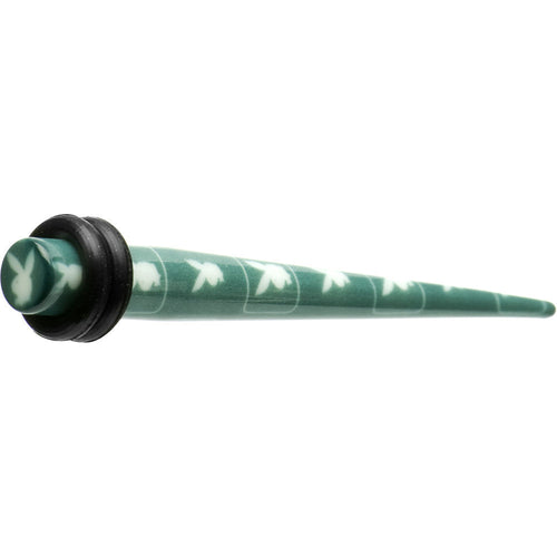 4G Teal White Acrylic Playboy Rabbit Head Taper
