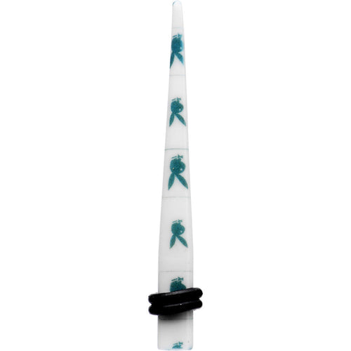 4G White Teal Acrylic Playboy Rabbit Head Taper