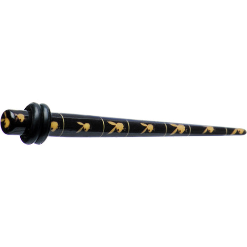 6G Black Yellow Acrylic Playboy Rabbit Head Taper