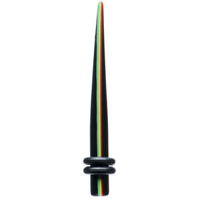 6G Acrylic Rasta Stripe Taper