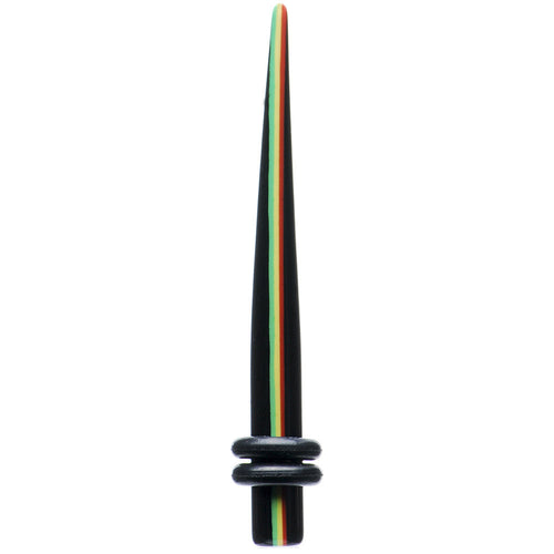 6G Acrylic Rasta Stripe Taper