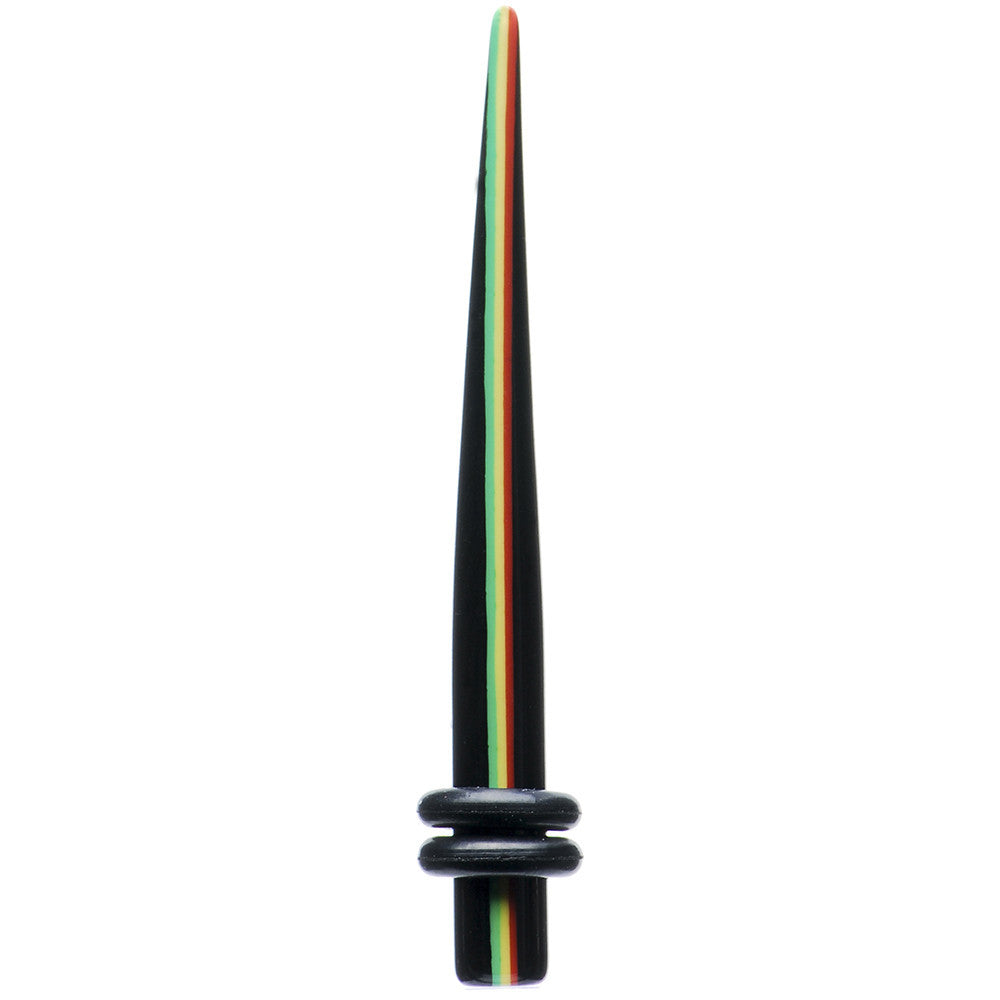 6G Acrylic Rasta Stripe Taper