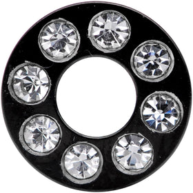 4G Black Anodized Clear Gem Go Glam Screw Fit Tunnel Plug Set