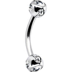 16G Clear Multi Gem Eyebrow Ring