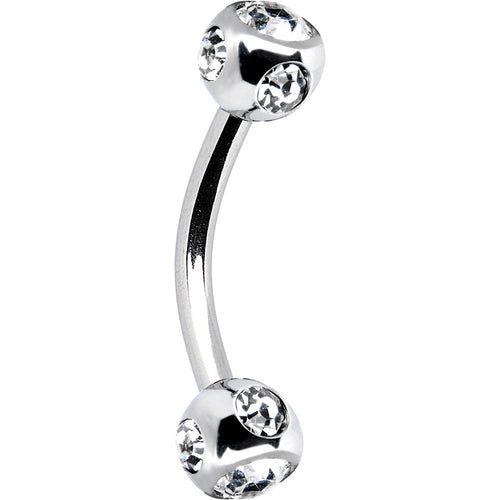 16G Clear Multi Gem Eyebrow Ring